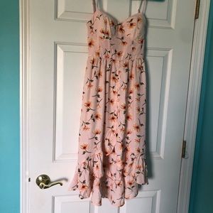 Pink w/flowers high-low dress